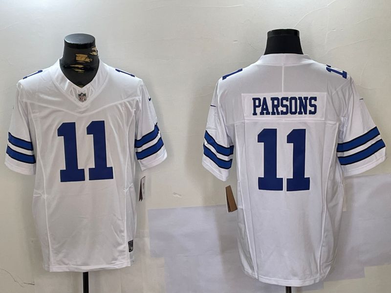 Men Dallas Cowboys #11 Parsons White 2024 Nike Three generations Vapor Limited NFL Jersey style 5->dallas cowboys->NFL Jersey